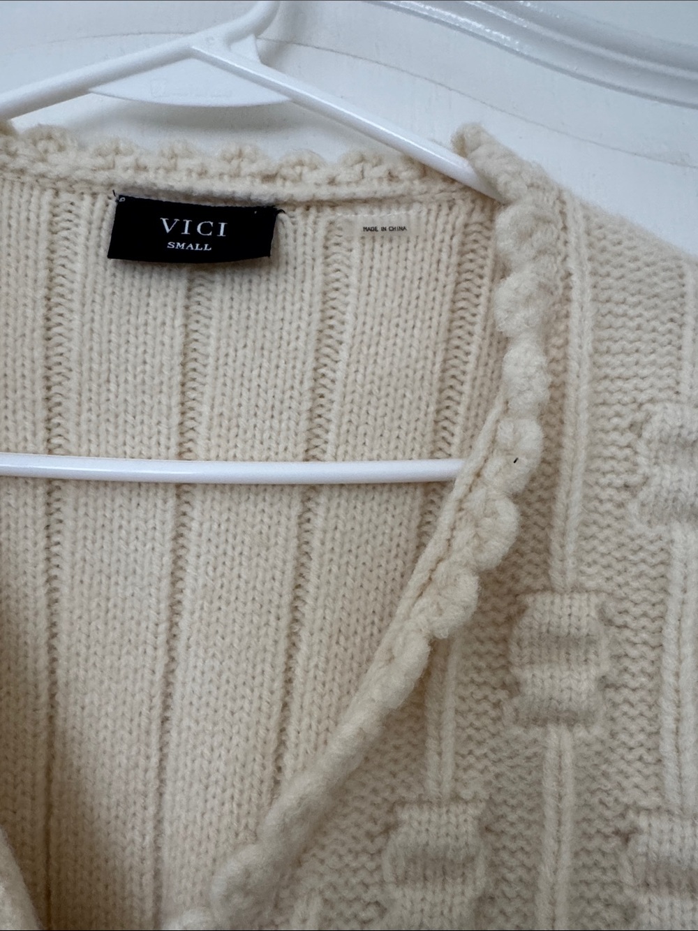 Vici Cream Textured Button Cardigan - Picture 8 of 8